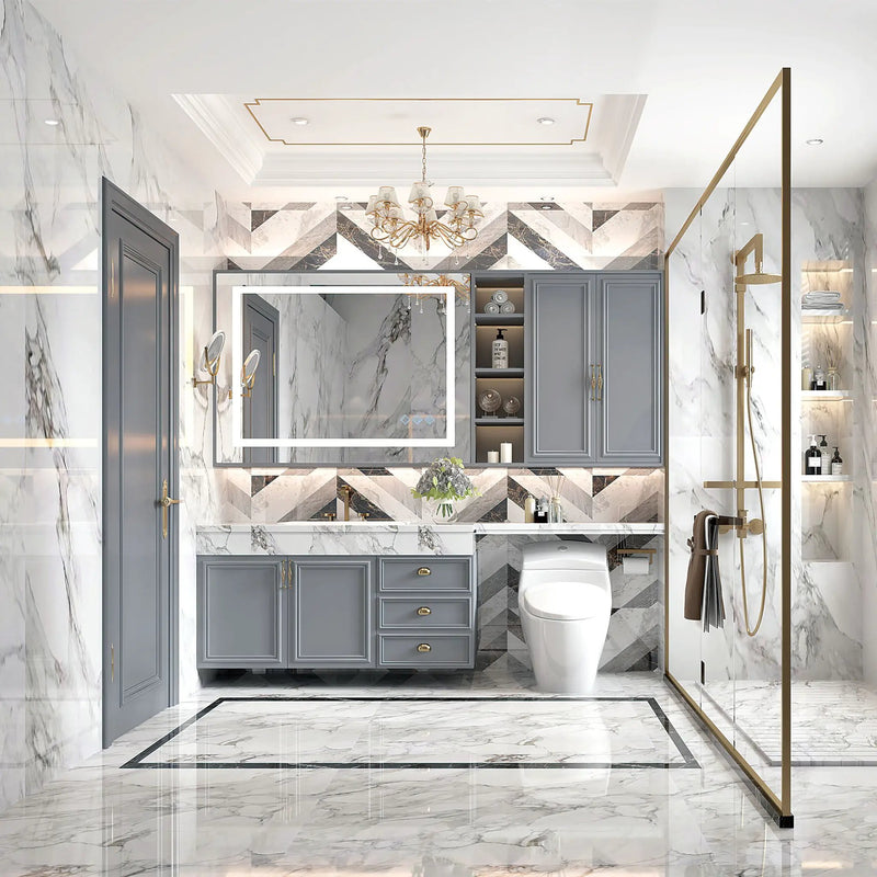3000-6000K LED Bathroom Mirror With Lights, Anti-Fog Dimmable Lighted Wall Mounted Vanity Mirror Master Bath Modern Makeup (Only Mirrors, Not Cabinets) Horizontal & Vertical by HouseOfZazla