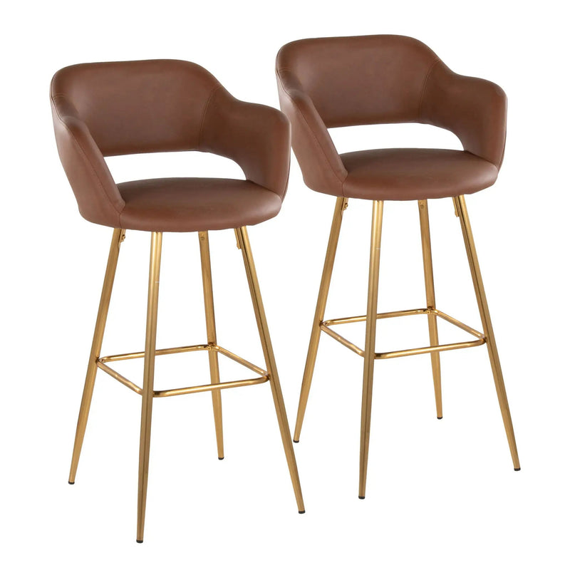 Margarite - Contemporary Fixed Height Barstool With Footrest (Set of 2) With Square by Unique Piece Furniture