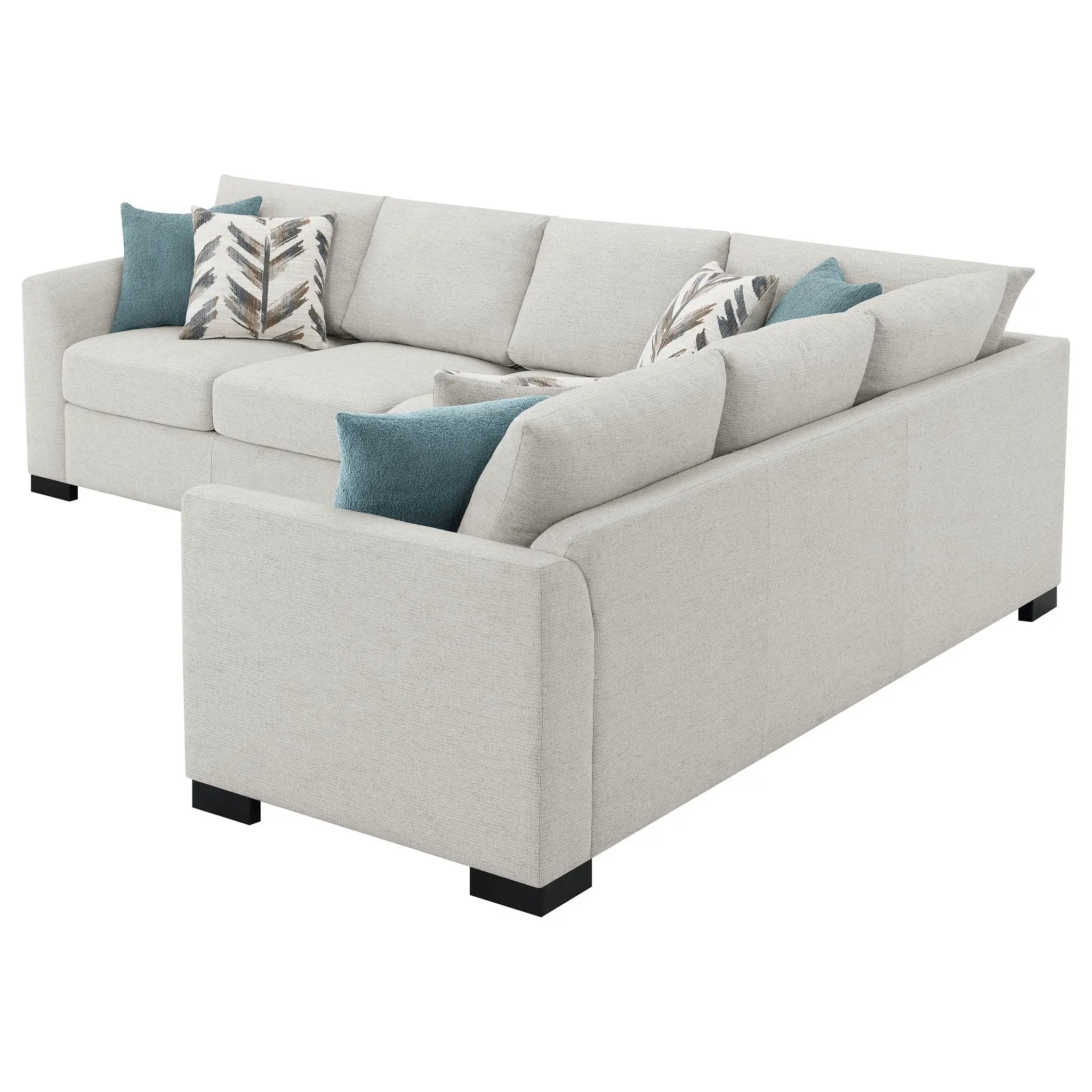 Ashford Chenille Upholstered Sleeper Sectional Sofa Greige by Unique Piece Furniture