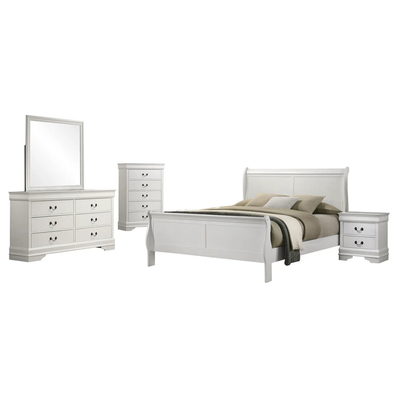Louis Philippe 5-piece Eastern King Bedroom Set White by Unique Piece Furniture