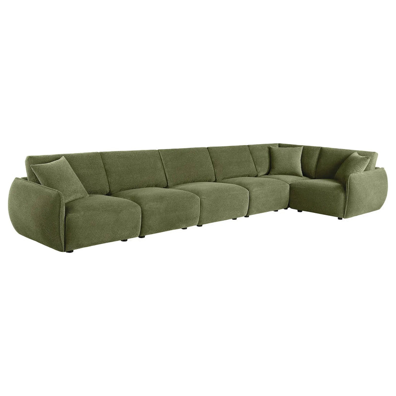 Elysia 6-piece Chenille Upholstered Modular Sectional Sofa Green by Unique Piece Furniture