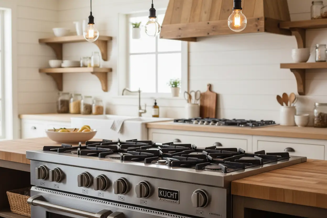 Kucht 48" Inch Gas Sealed Burner Rangetop, KFX489T-S by Farmhouse Kitchen and Bath