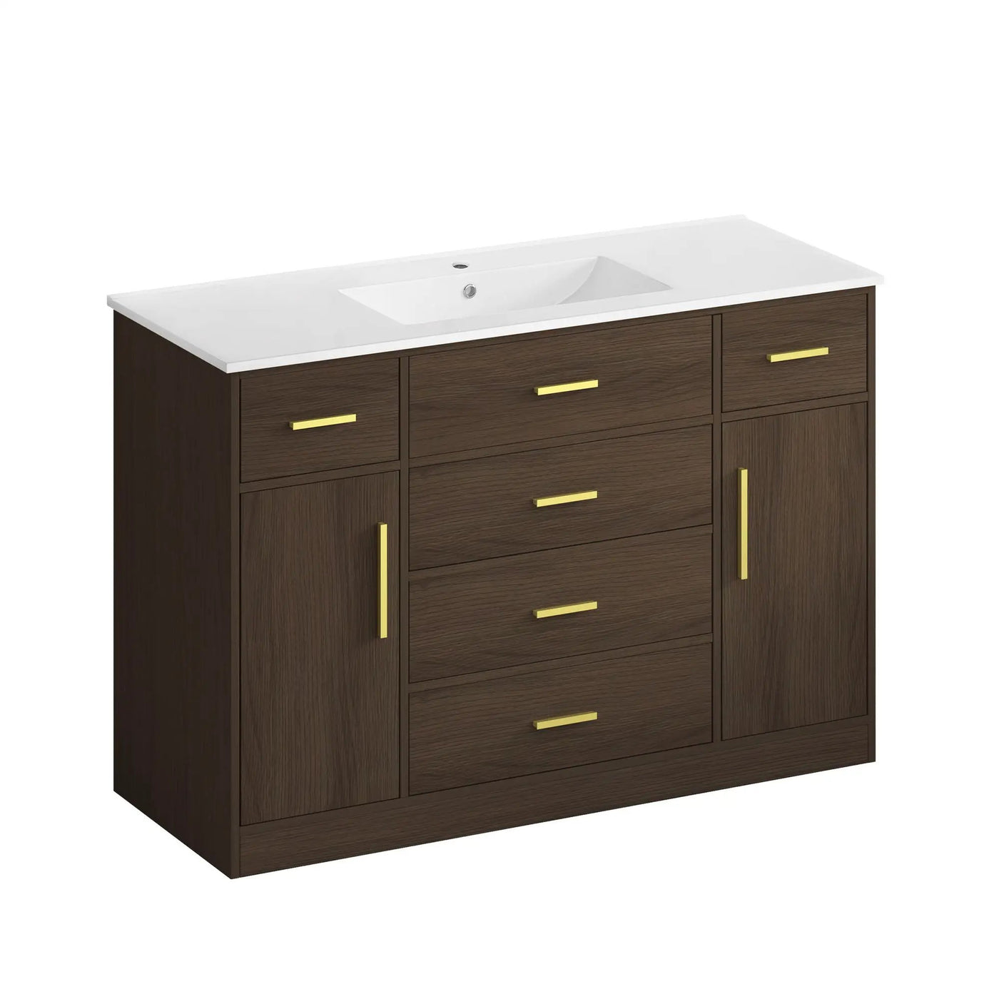 Bathroom Vanity With Abundant Storage 2 Soft Close Doors And 6 Drawers by Unique Piece Furniture