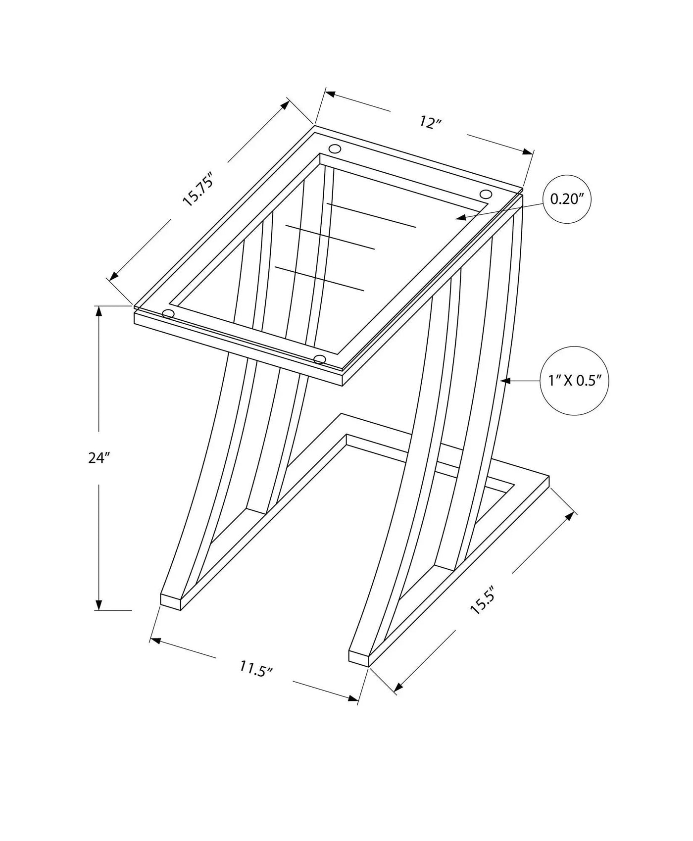 Accent Table, C - Shaped, Sturdy Construction, Contemporary & Modern by Unique Piece Furniture