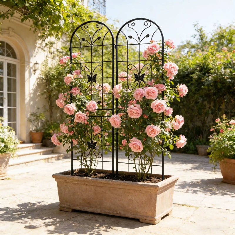 Garden Metal Trellis Rustproof Trellis For Climbing Plants Outdoor Flower Support by HouseOfZazla