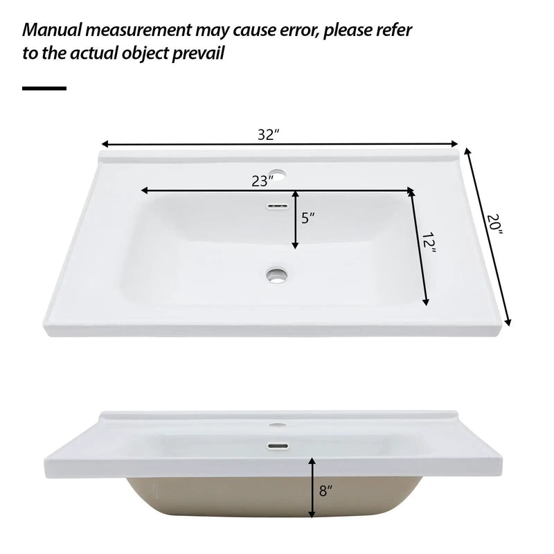 Modern Rectangular Vanity Top With Overflow For Bathroom by HouseOfZazla