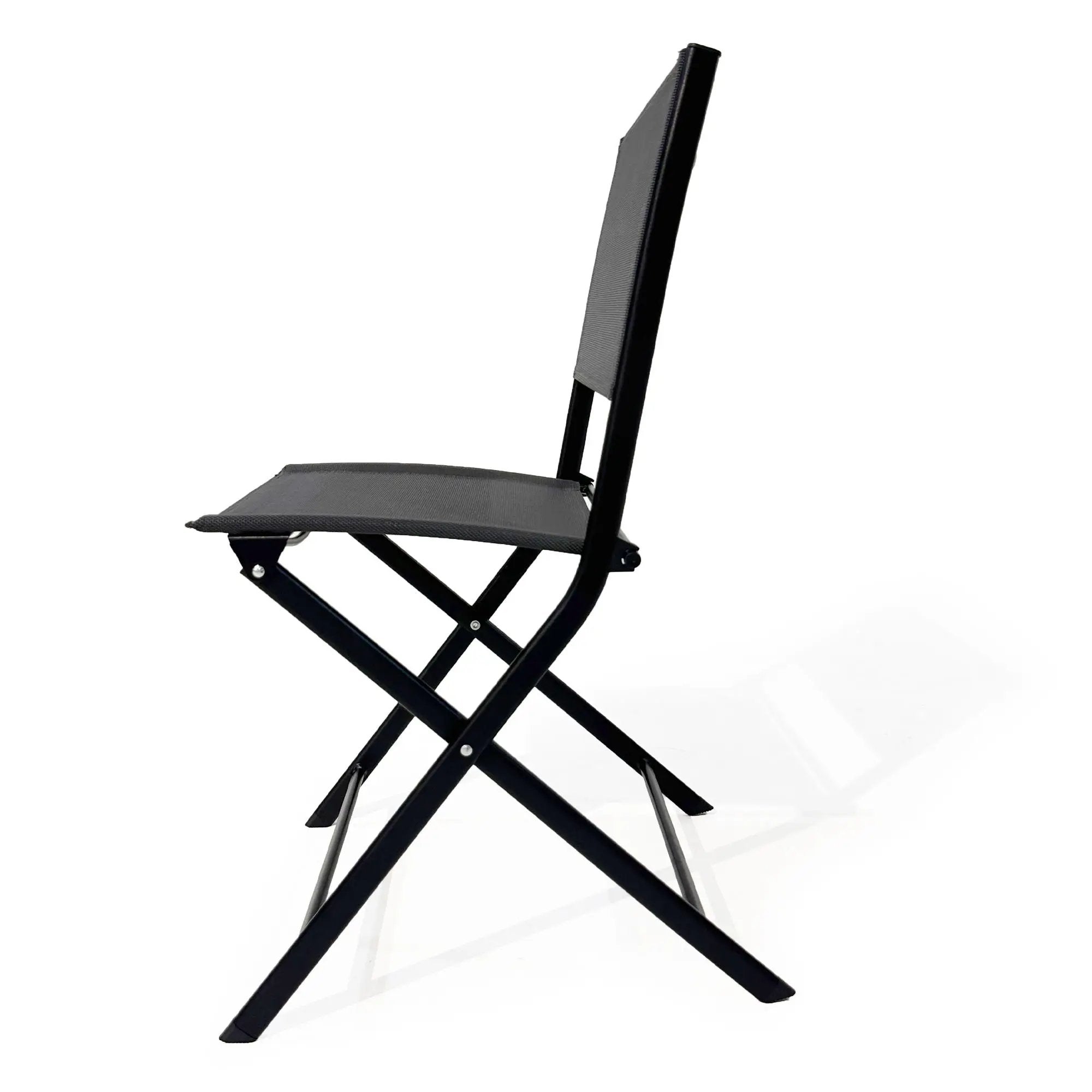 3 Piece Patio Bistro Set, Patio Set Of Foldable Patio Table And Chairs, Outdoor Patio Furniture Sets - Black by HouseOfZazla