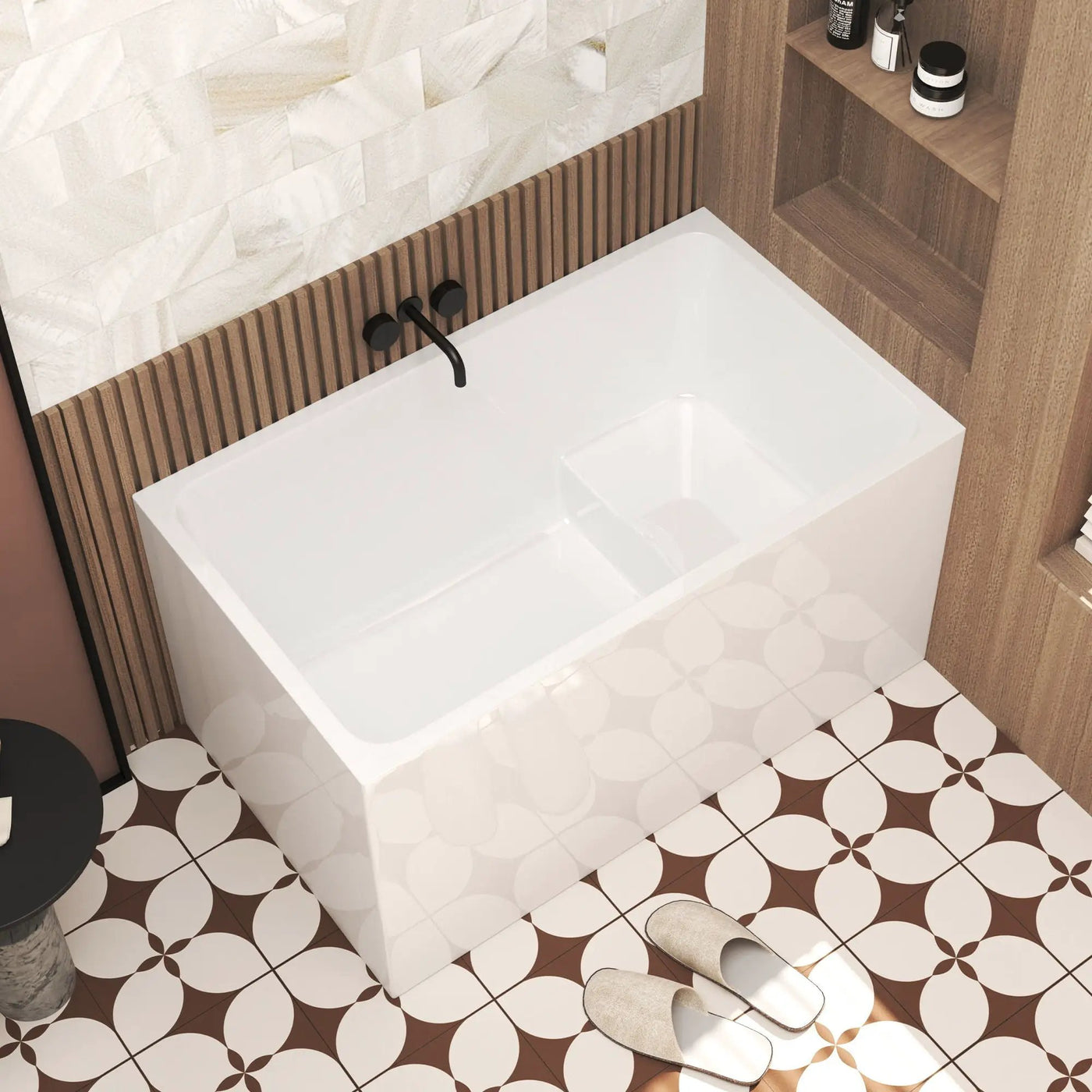 Gloss Freestanding Bathtub With Built In Seat by HouseOfZazla