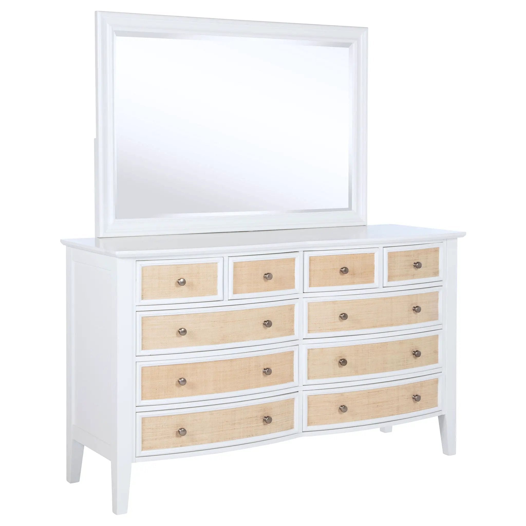 Bexhill 10-drawer Dresser and Mirror White by Unique Piece Furniture