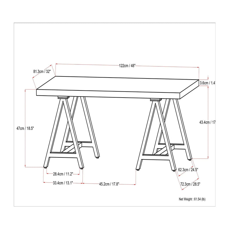 Sawhorse - Handcrafted Solid Table by HouseOfZazla