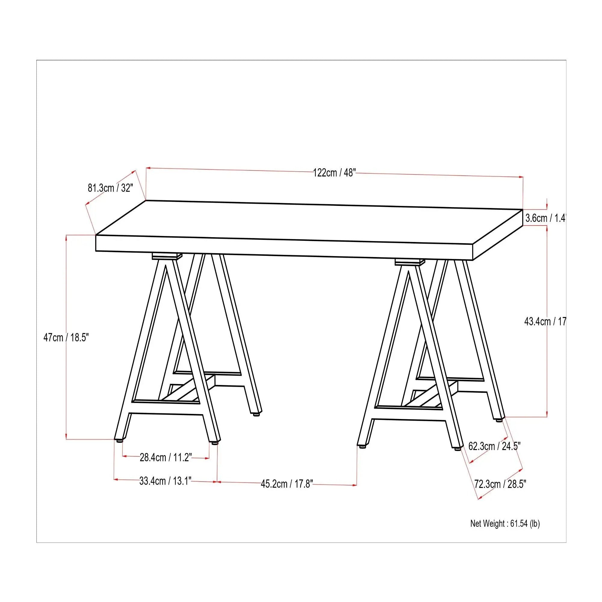 Sawhorse - Handcrafted Solid Table by Unique Piece Furniture