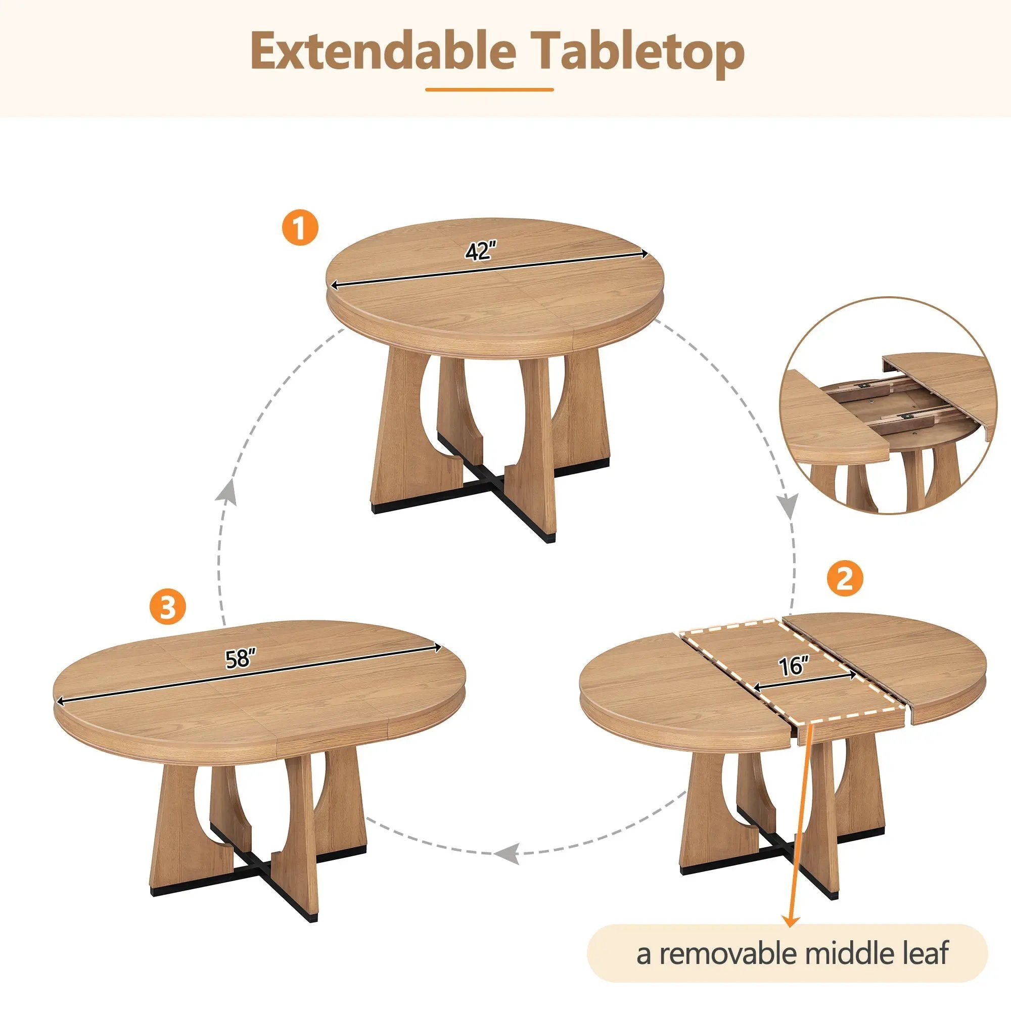Round Dining Table Set For 4 With Chairs by HouseOfZazla