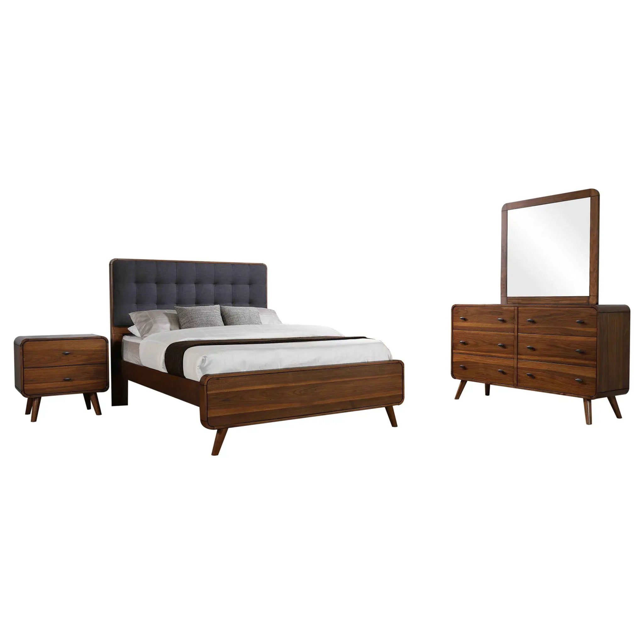 Robyn 4-piece Eastern King Bedroom Set Dark Walnut by Unique Piece Furniture