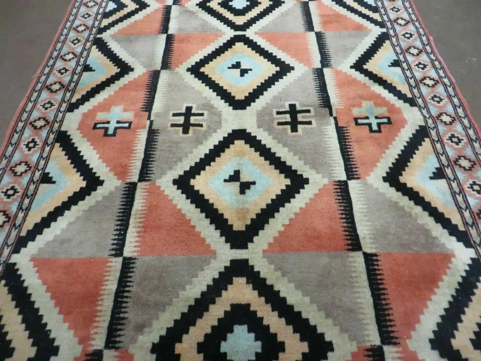 4' X 6' Vintage Handmade Turkish Melas Oushak Wool Rug Carpet Mehrab Red Nice by Jewel Rugs