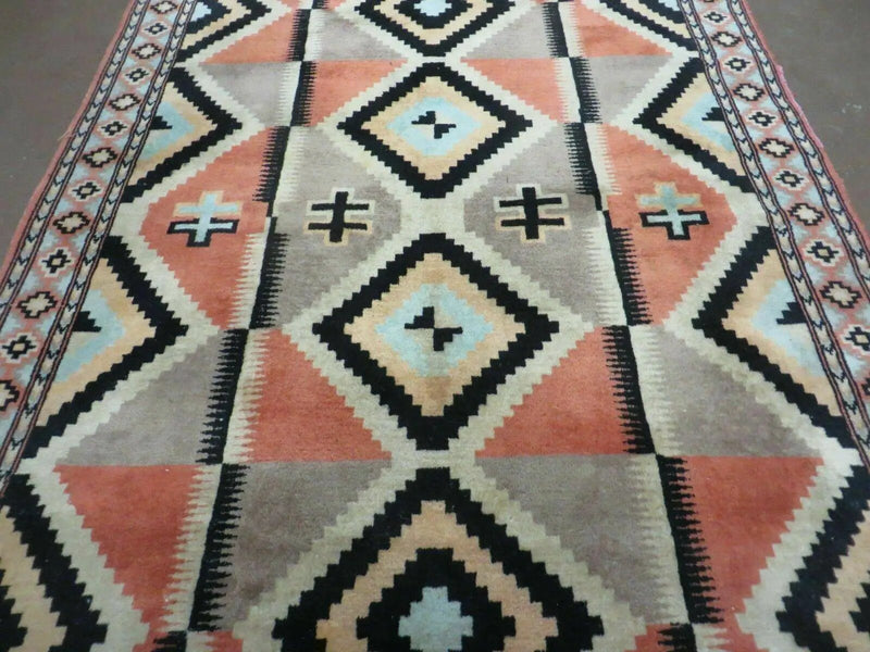 4' X 6' Vintage Handmade Turkish Melas Oushak Wool Rug Carpet Mehrab Red Nice by Jewel Rugs
