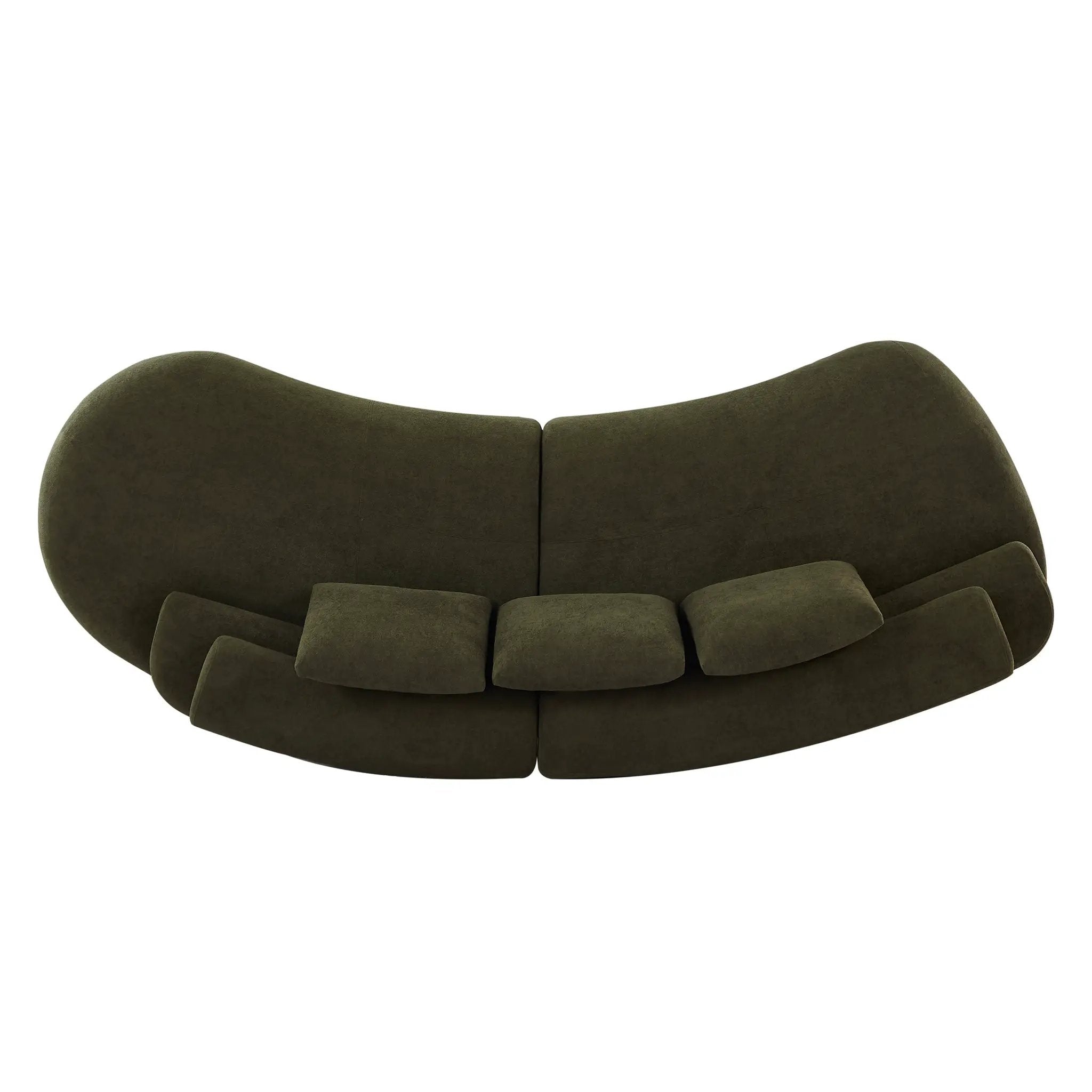 122" Curved Sectional Sofa (Olive Green) by HouseOfZazla