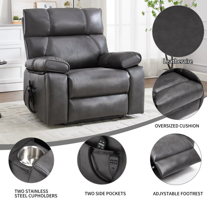 ComfortMax Dark Oversized Lift Recliner Chair by HouseOfZazla