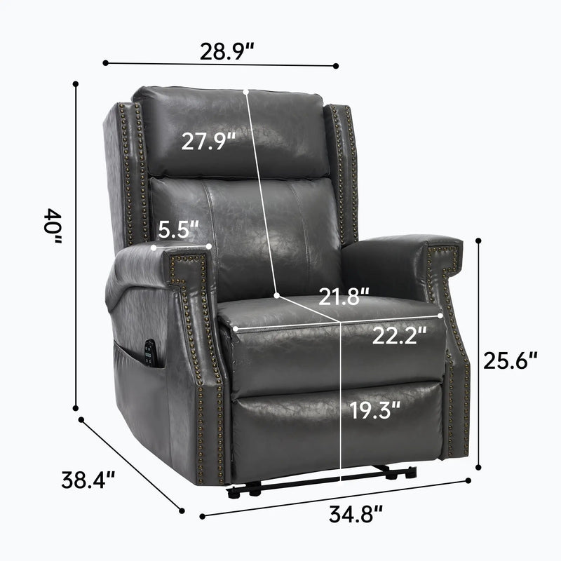 Manual Recliner Chair With Heavy Duty Motion Mechanism, 8 Vibrating Nodes And 3 Massage Modes For Living Room by HouseOfZazla