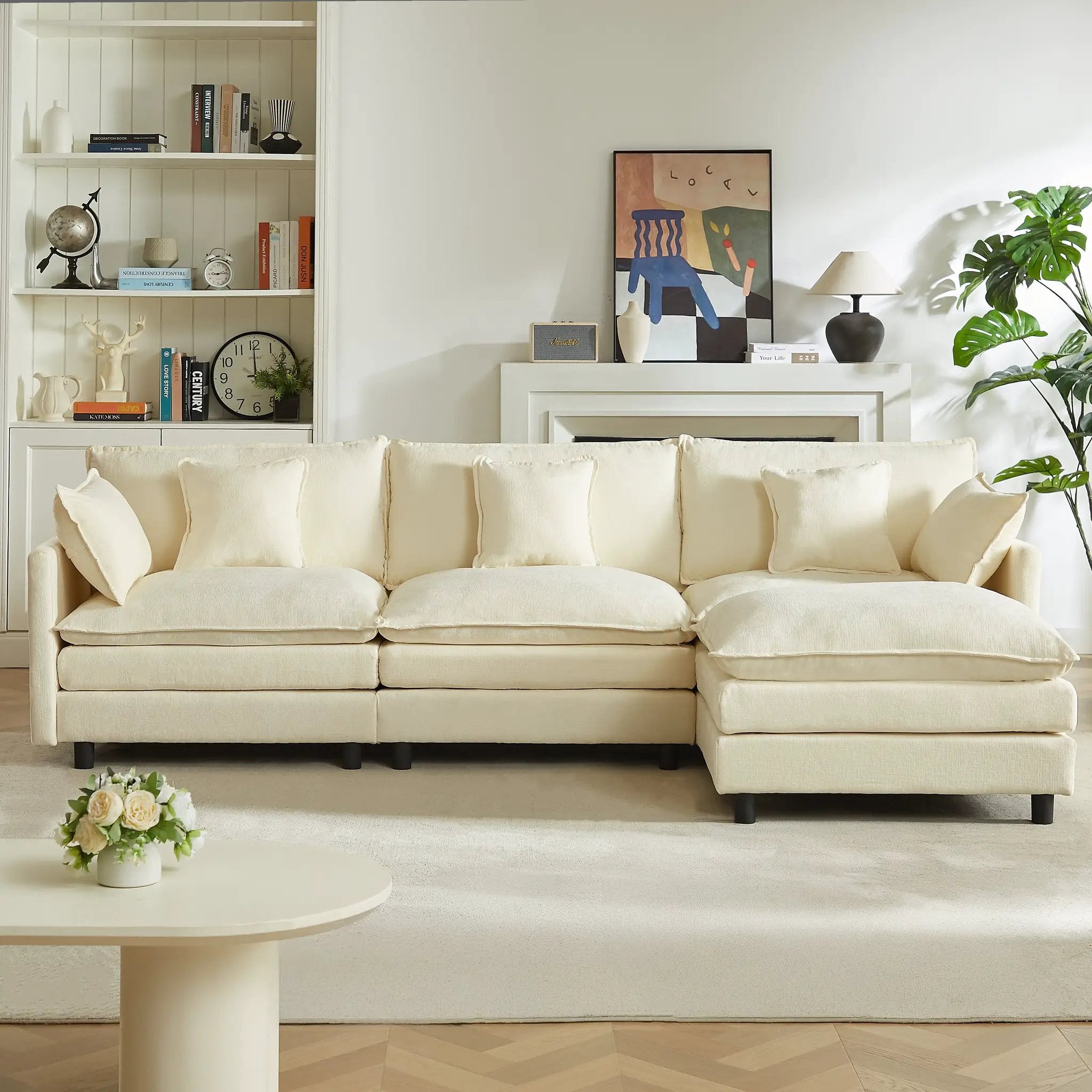 Modular Sectional Sofa, 110 Inch L-Shaped Couch Set for Living Room by HouseOfZazla