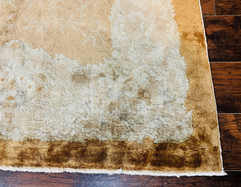 Chinese Peking Rug 5x7, Golden-Tan, Vintage Chinese Wool Carpet by Jewel Rugs