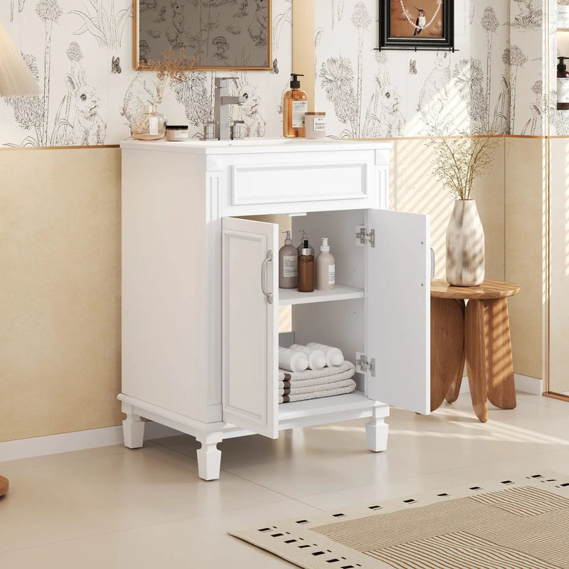 Bathroom Vanity With Top Sink and Soft Closing Doors by HouseOfZazla