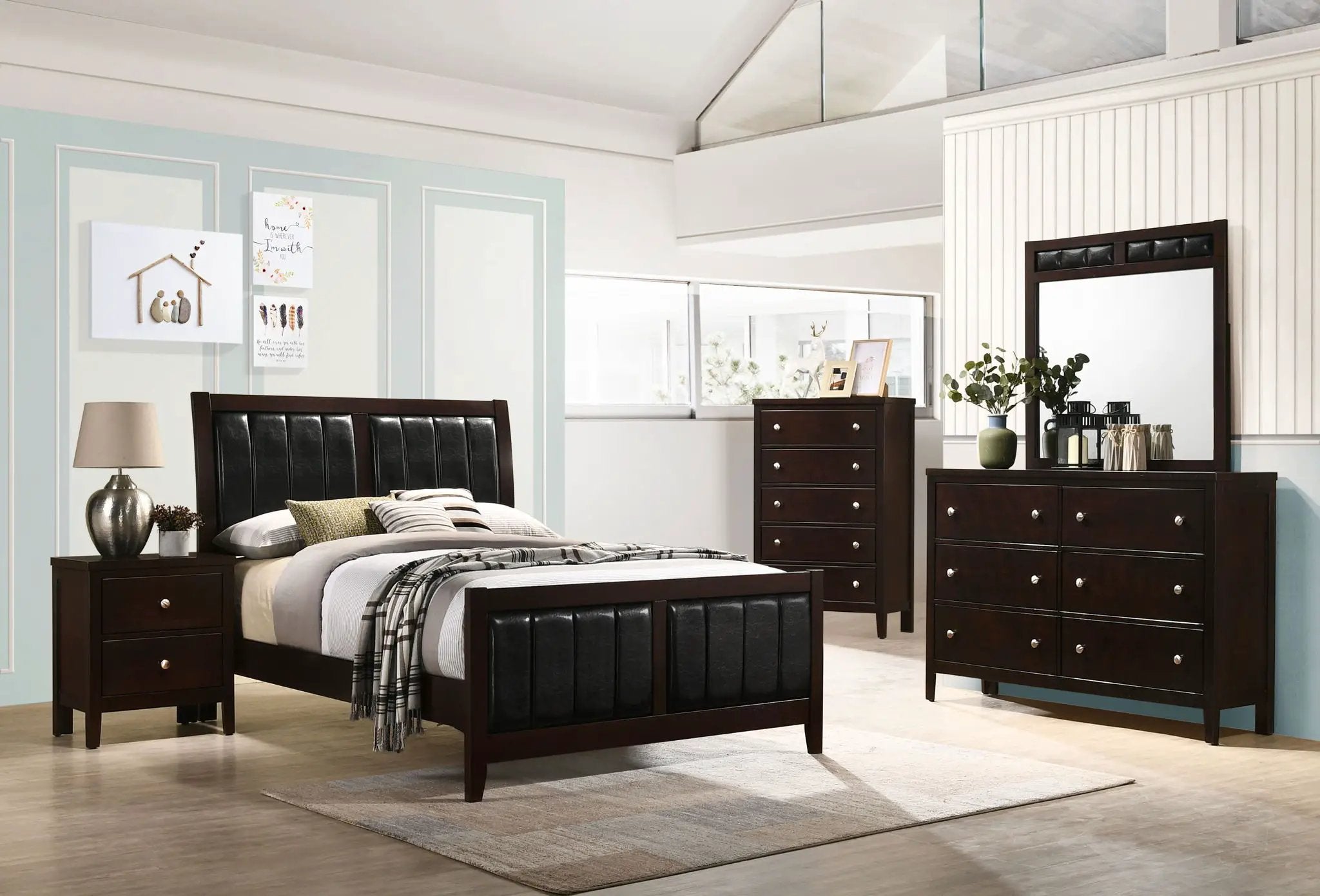 Carlton 5-piece Full Bedroom Set Cappuccino by Unique Piece Furniture