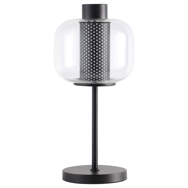 Ingrid 22-inch Glass Shade Bedside Table Lamp Black by Unique Piece Furniture