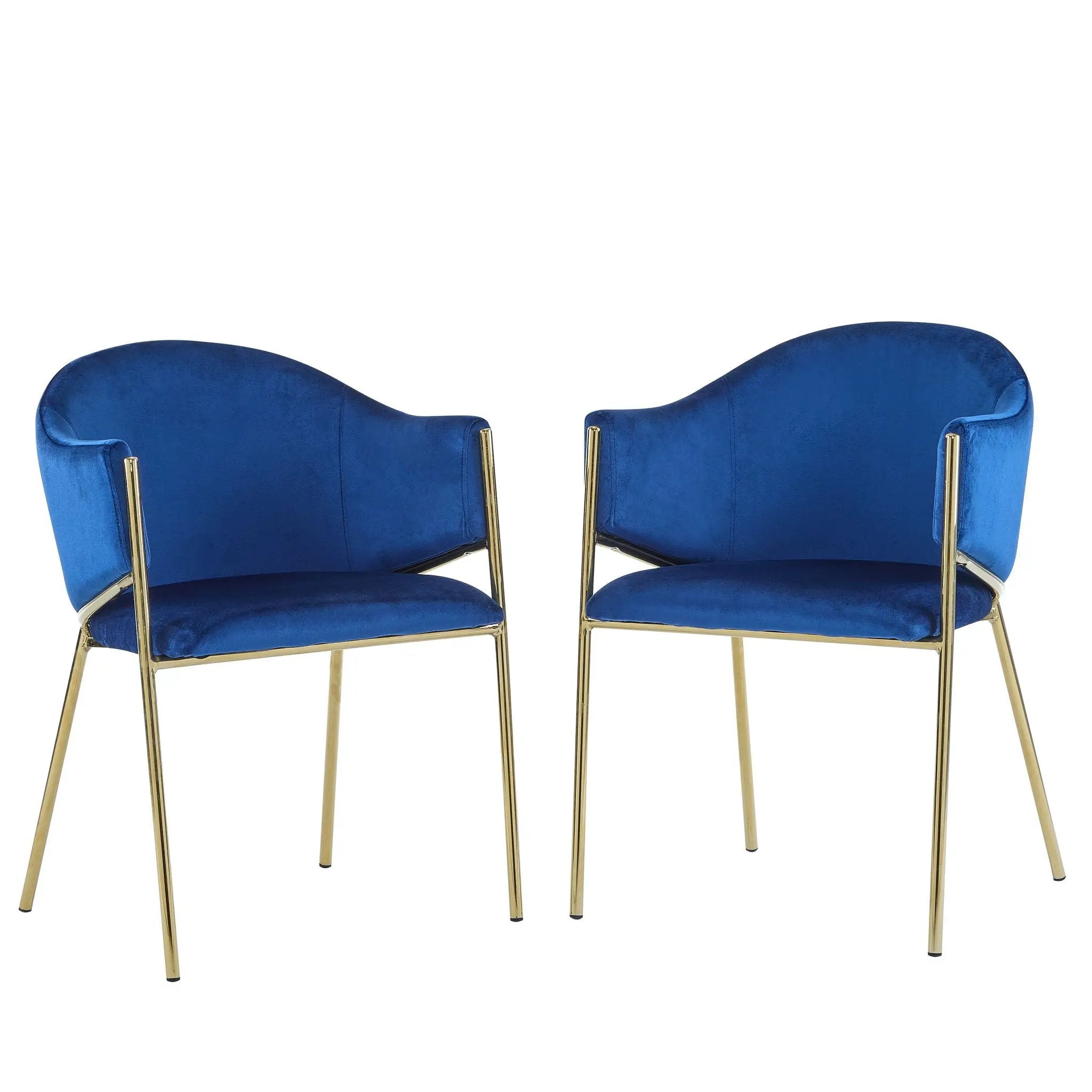 Modern Upholstered Dining Chair With Plush Velvet and Metal Frame by HouseOfZazla