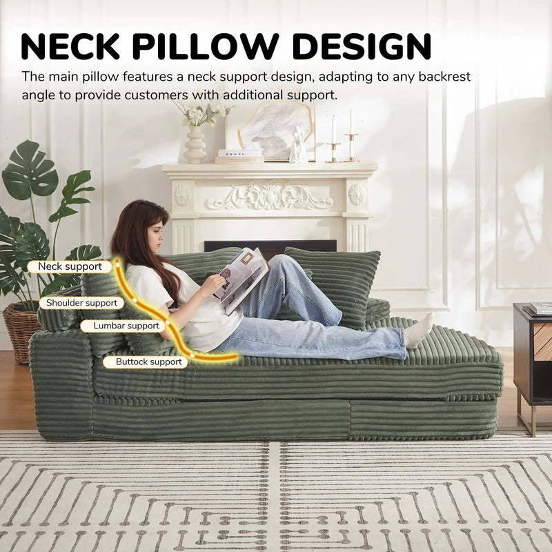 Semi Circular 2 In 1 Sofa Bed With Neck Pillow by HouseOfZazla