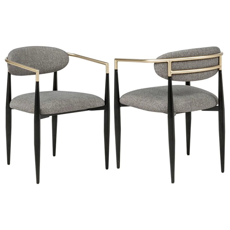 Bradbury Fabric Upholstered Dining Arm Chair Grey (Set of 2) by Unique Piece Furniture