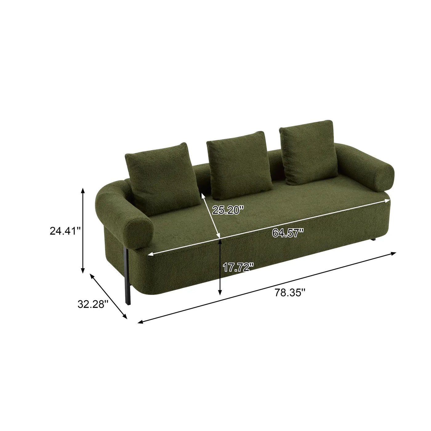 78" Modern 3-Seater Sofa by HouseOfZazla