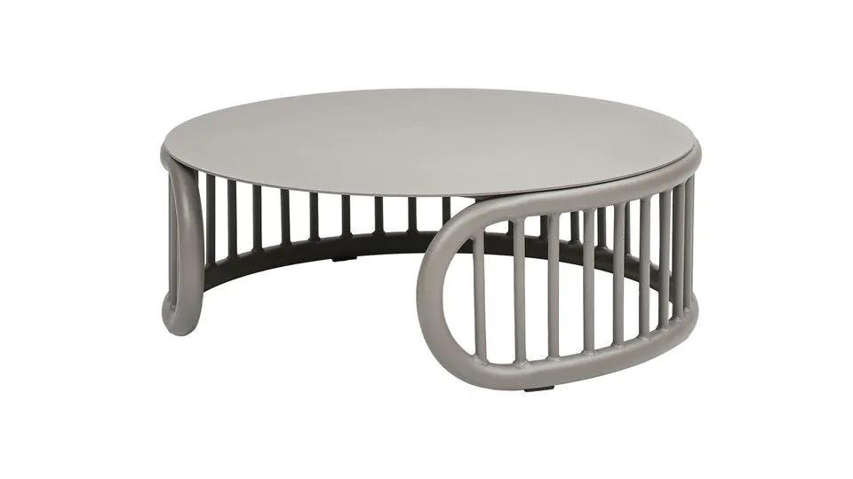 Harper - Indoor/Outdoor Modern Round Coffee Table - Geige Taupe Aluminum by Unique Piece Furniture