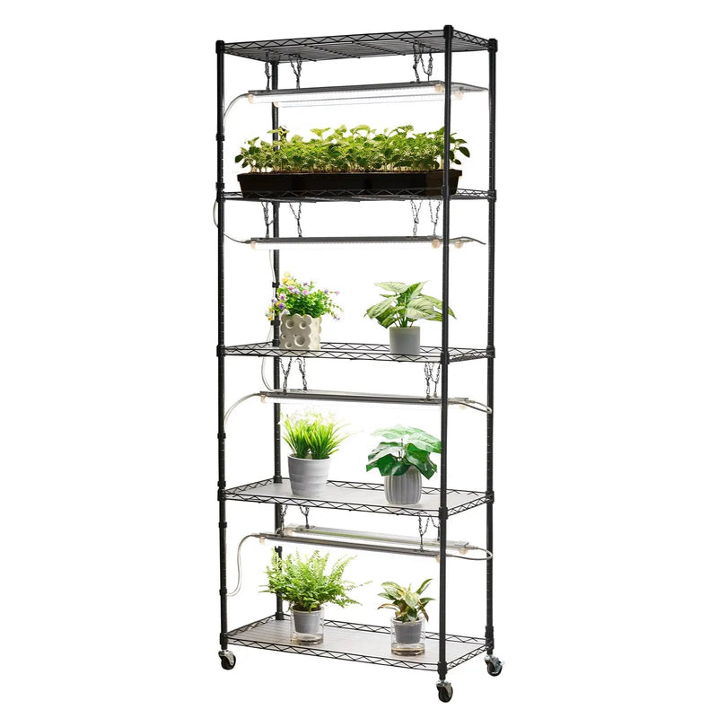 DIY Plant Shelf with Grow Lights by HouseOfZazla