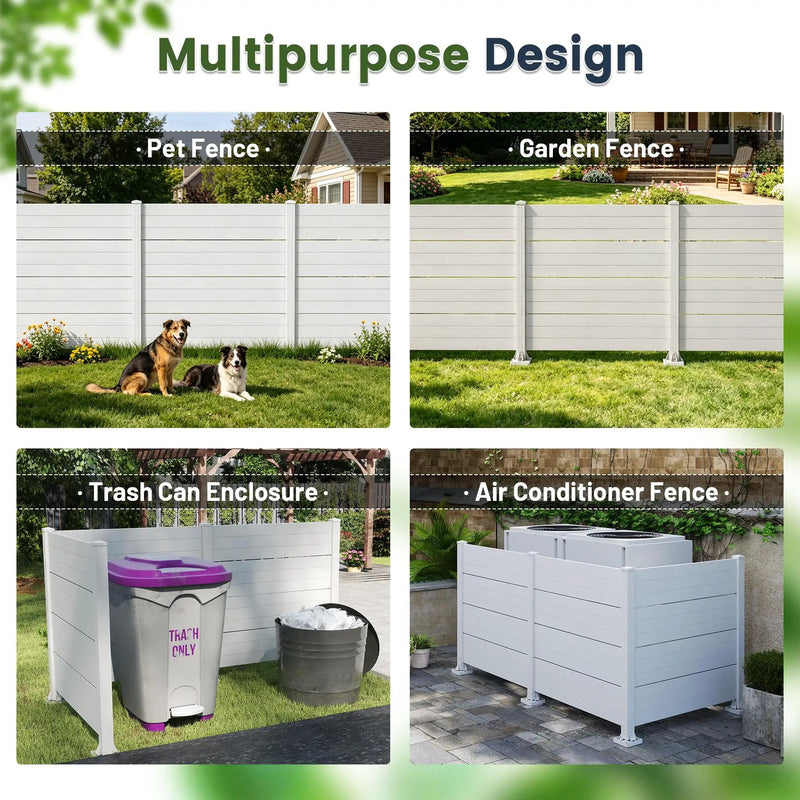 50" W x 49" H Outdoor Privacy Screen, Air Conditioner Fence, All-Weather Vinyl Privacy Fence Screens with Aluminum by HouseOfZazla