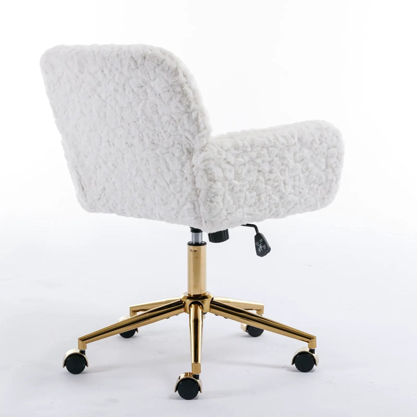 Office Chair, Artificial Rabbit Hair Home Office Chair With Metal Base, Adjustable Desk Chair Swivel Office Chair, Vanity Chair by HouseOfZazla