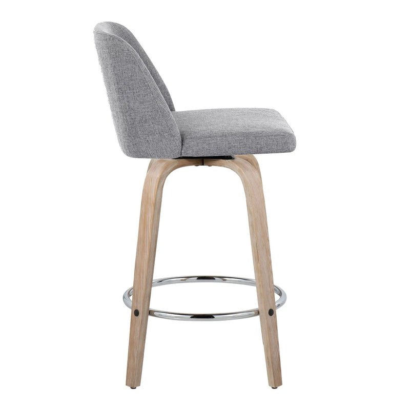 Toriano - Modern Design Fixed Height Counter Stool With Swivel With Round Footrest (Set of 2) by Unique Piece Furniture