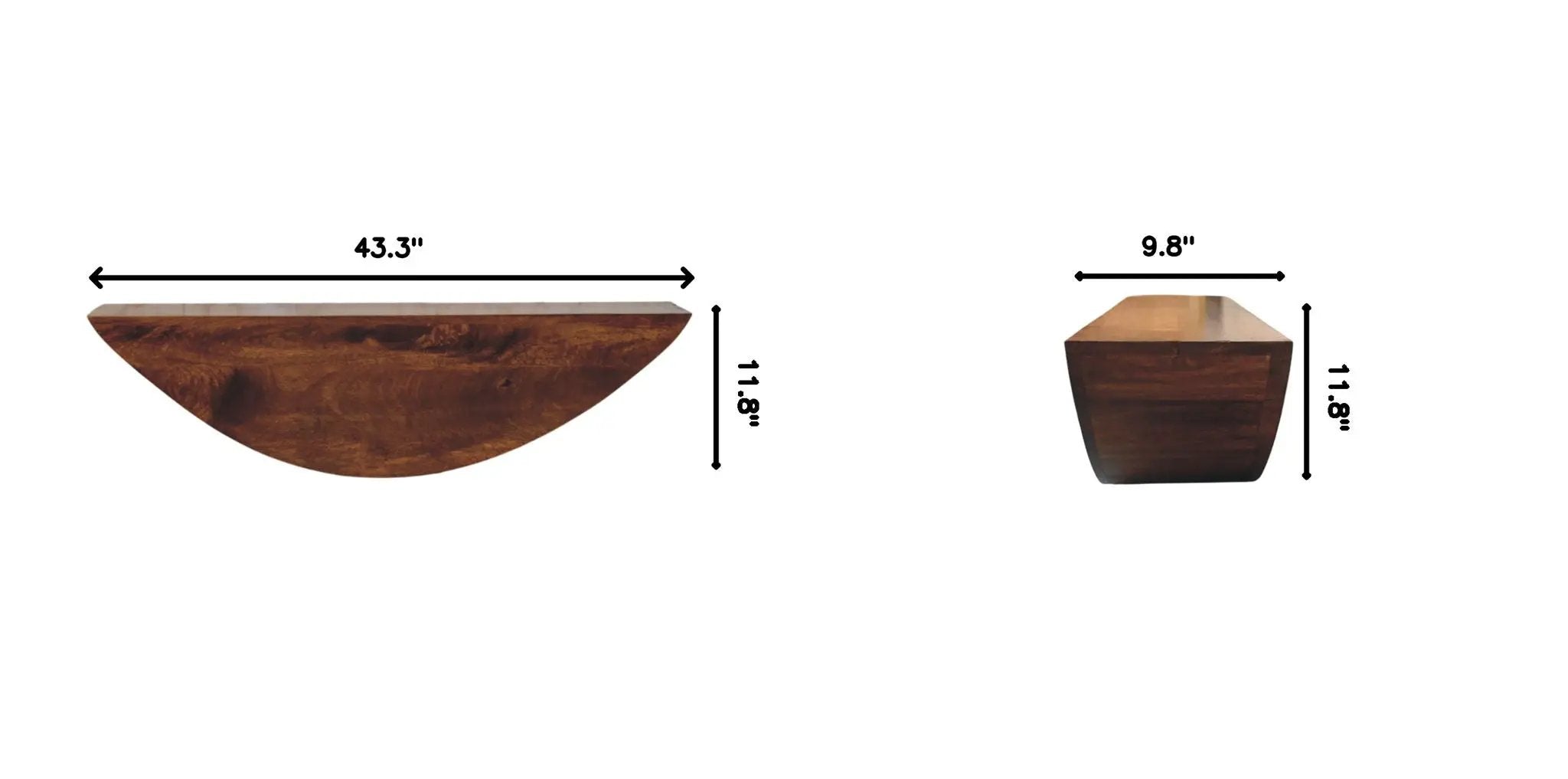 Crescent - Floating Wall Shelf - Brown by HouseOfZazla