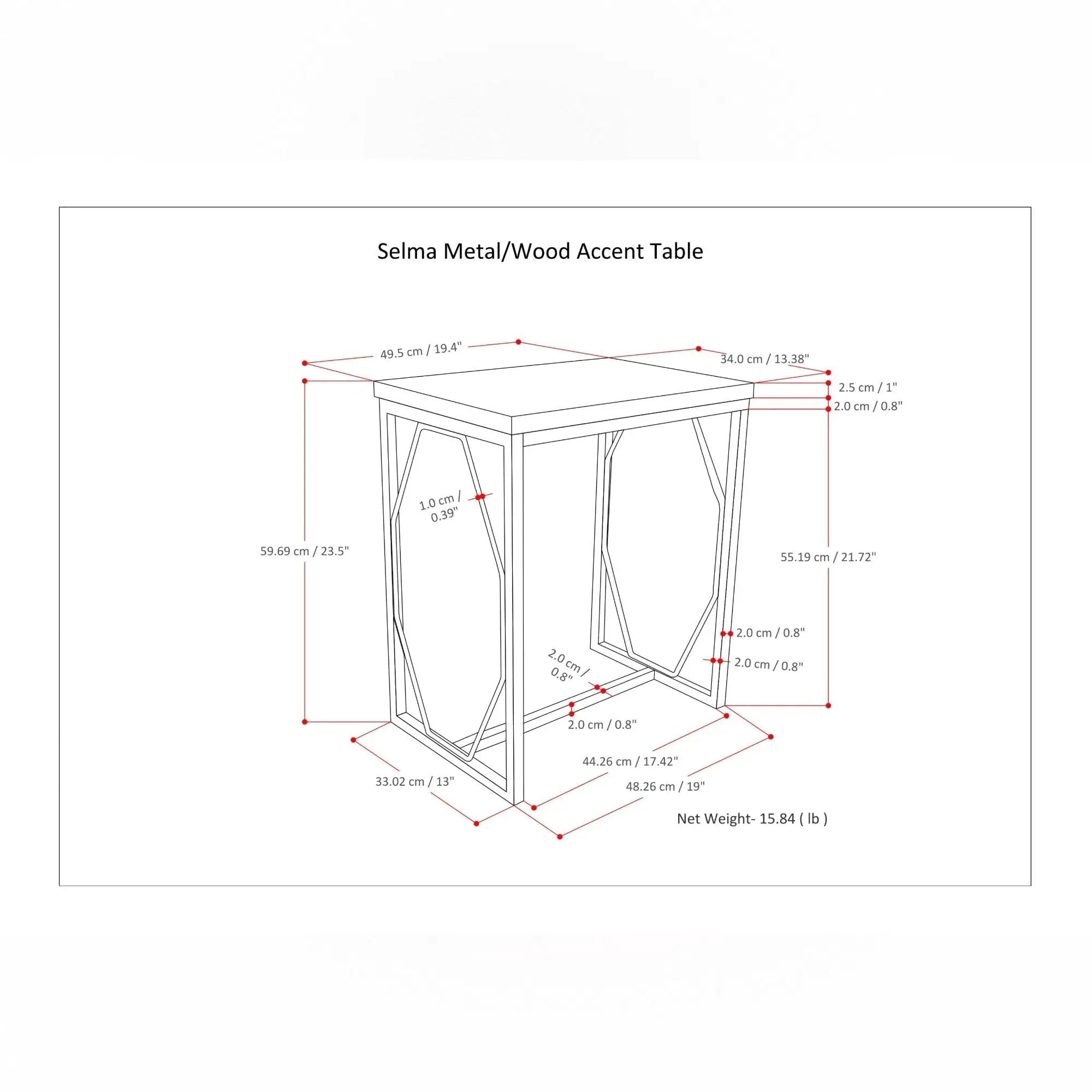 Selma - Handcrafted Metal And Wood Accent Table by Unique Piece Furniture