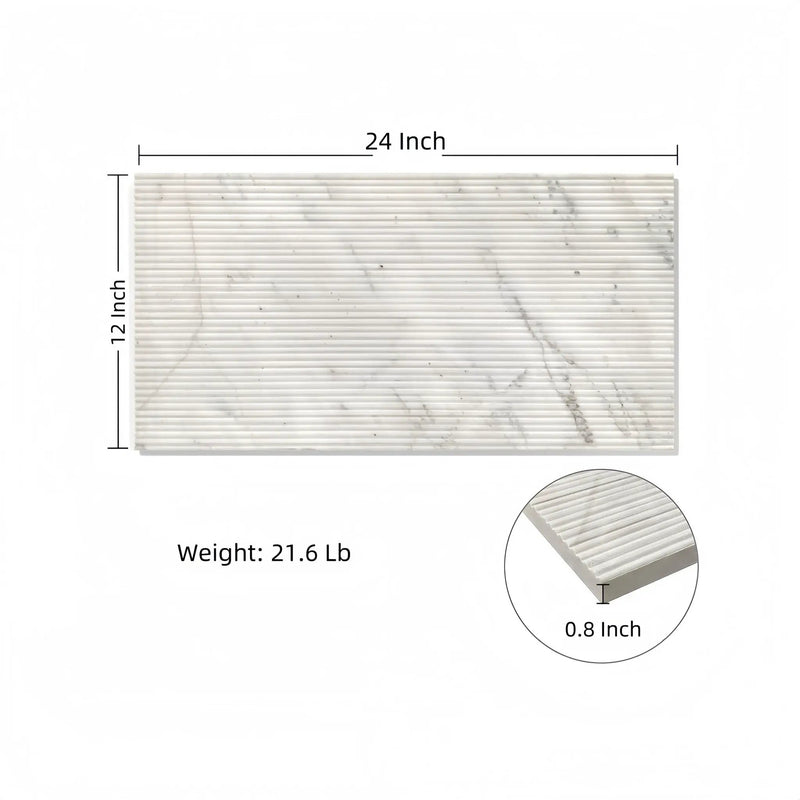 Snow Mountain Ol Textured Marble Tiles For Wall Decoration - White / Natural by HouseOfZazla