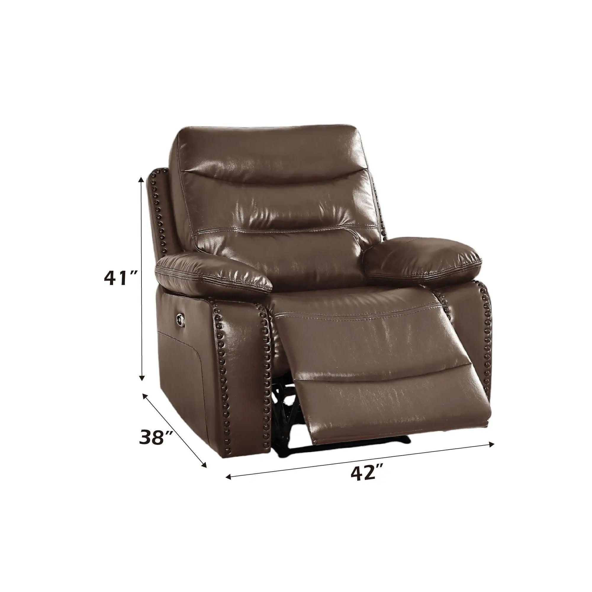 Aashi - Leather Gel Match Recliner Chair - Brown by Unique Piece Furniture