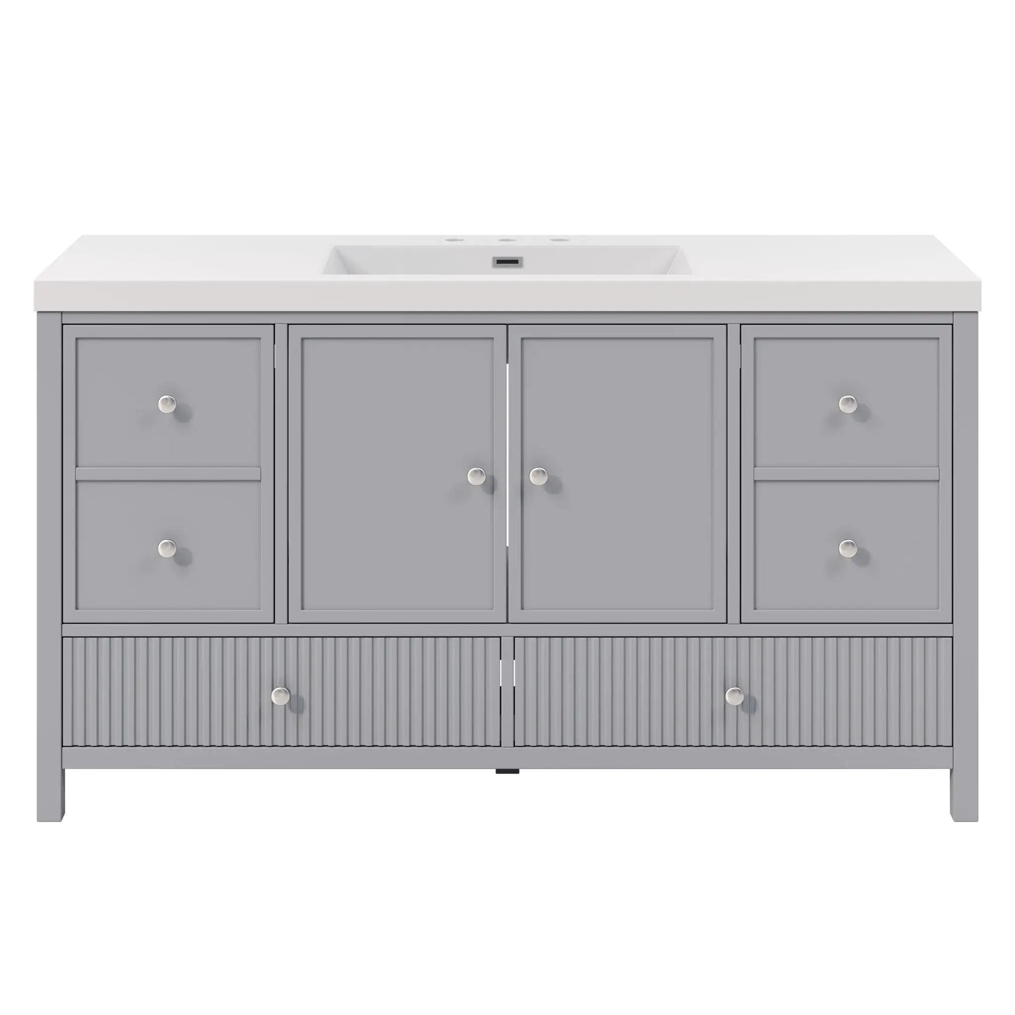 Bathroom Vanity With Separate Sink, Soft Close Doors And 4 Drawers by HouseOfZazla