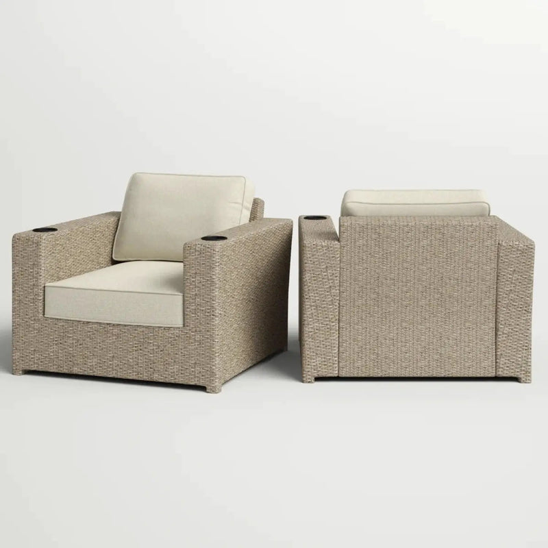 Outdoor Lounge Chairs With Cushions, Weather Resistant - Gray Mix by Unique Piece Furniture