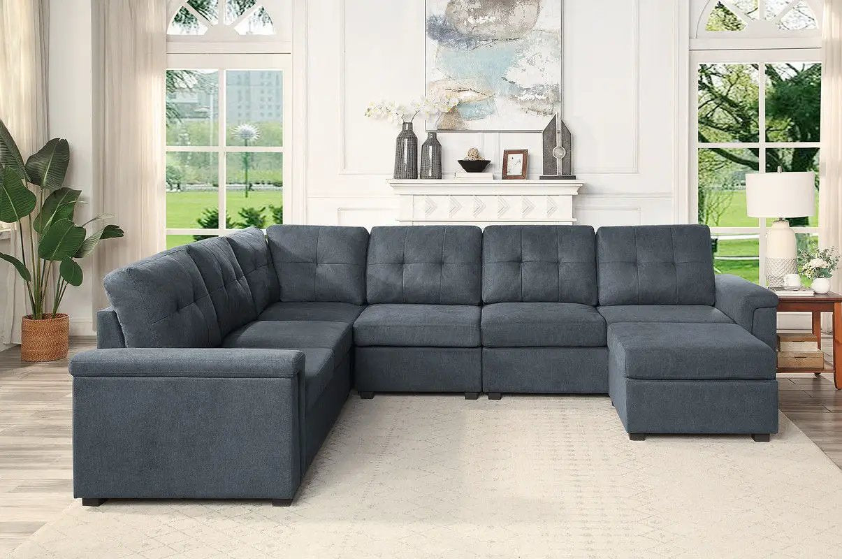 Isla - Fabric Sectional Sofa With Ottoman by Unique Piece Furniture