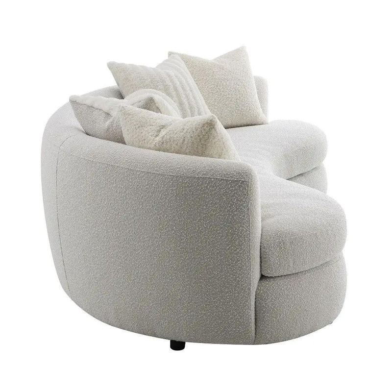 Iniko - Sofa With 6 Pillows - Beige Boucle by Unique Piece Furniture