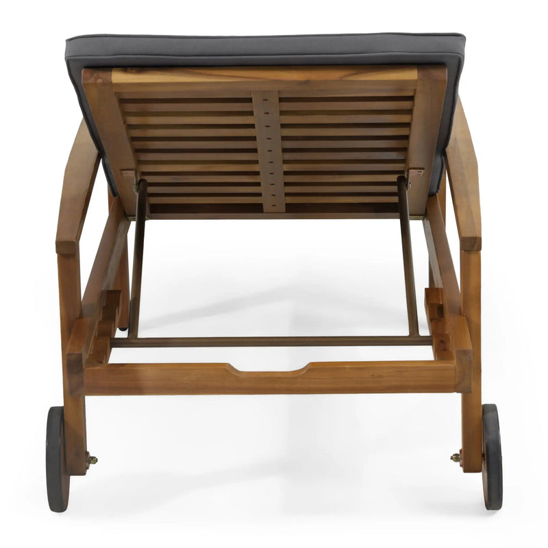 Jason Chaise Lounge Adjustable Acacia Wood Outdoor Furniture by HouseOfZazla