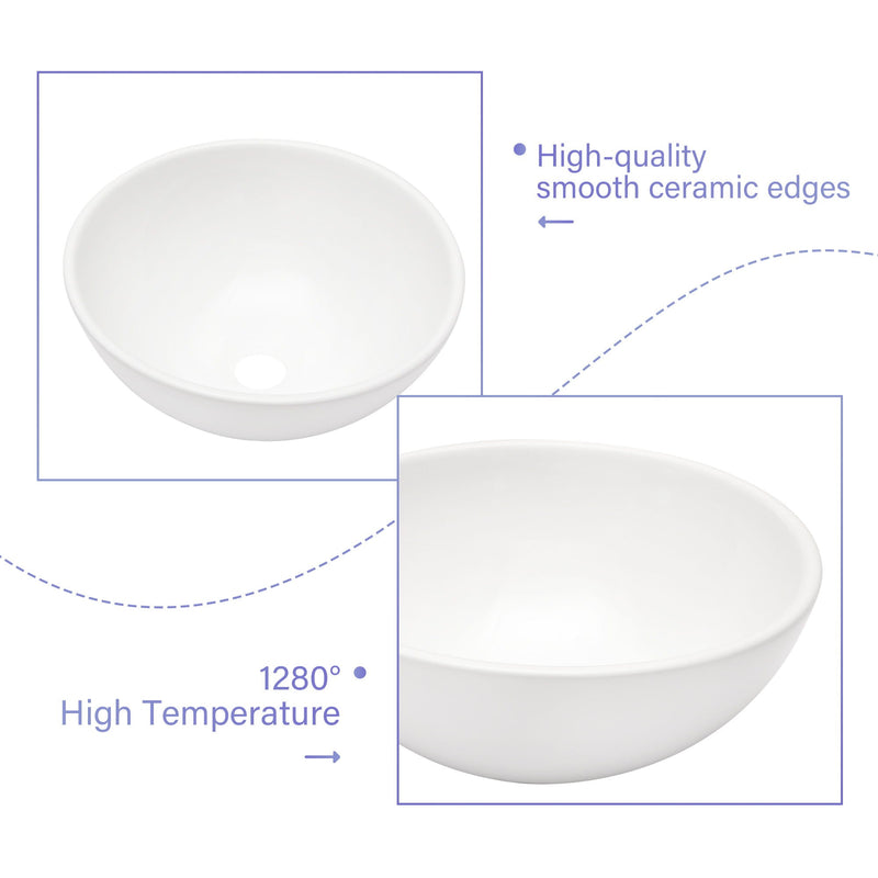 Modern Ceramic Circular Vessel Bathroom Sink by HouseOfZazla