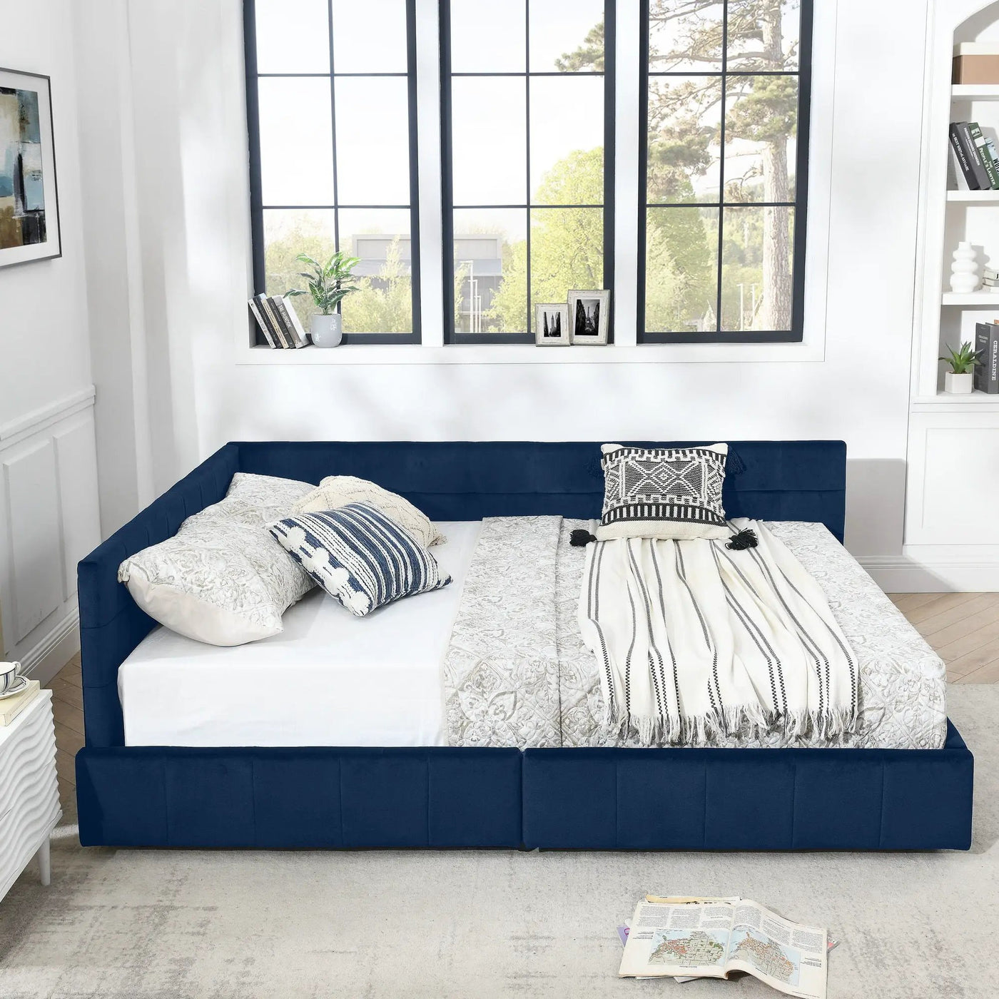 Upholstered Bed Frame With Tufted Backrest And Armrests by HouseOfZazla