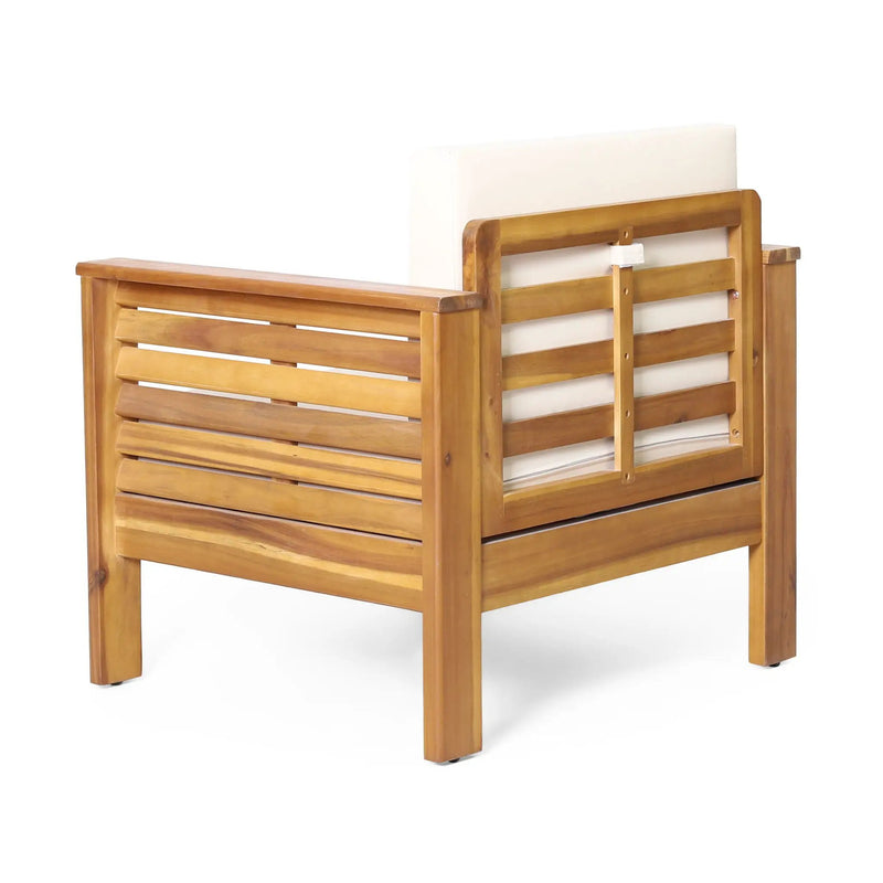 Acacia Wood Loveseat And Coffee Table Set With Cushions by HouseOfZazla