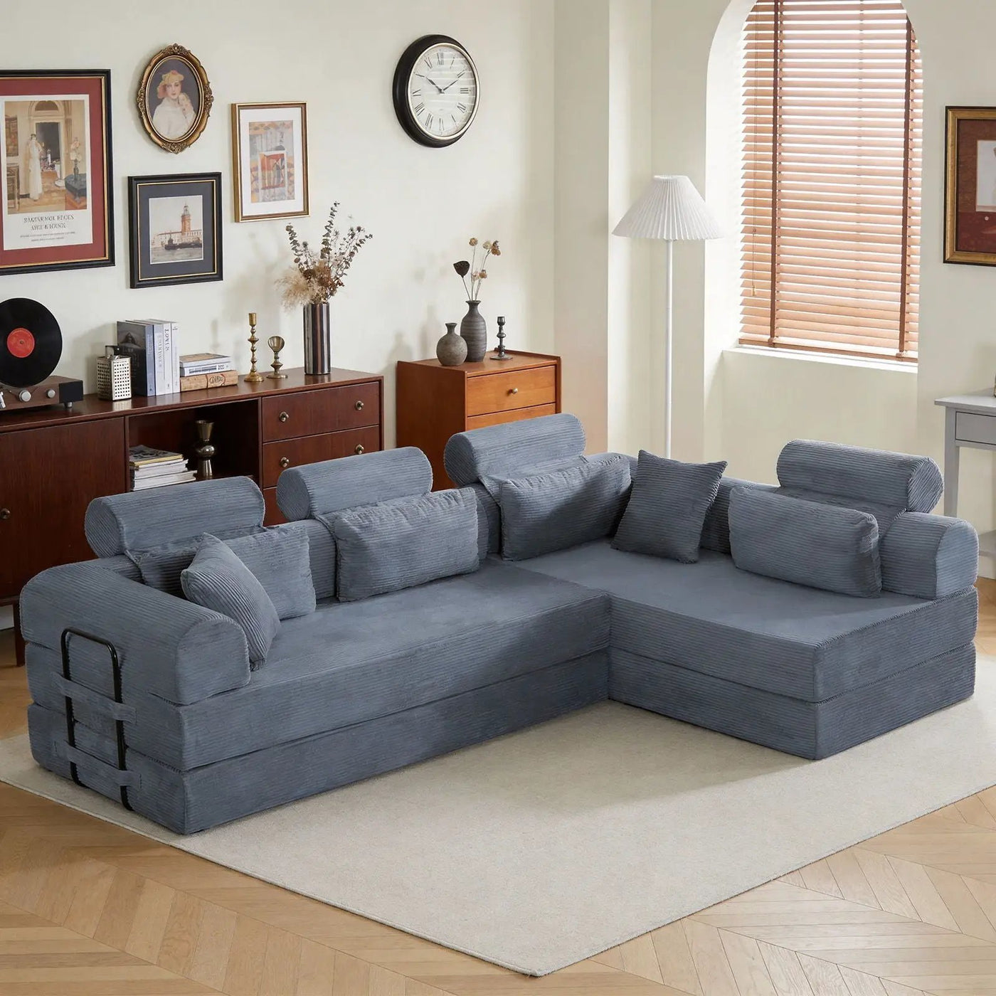 Modern L-Shape Modular Sectional Sofa, Compressed Design by HouseOfZazla