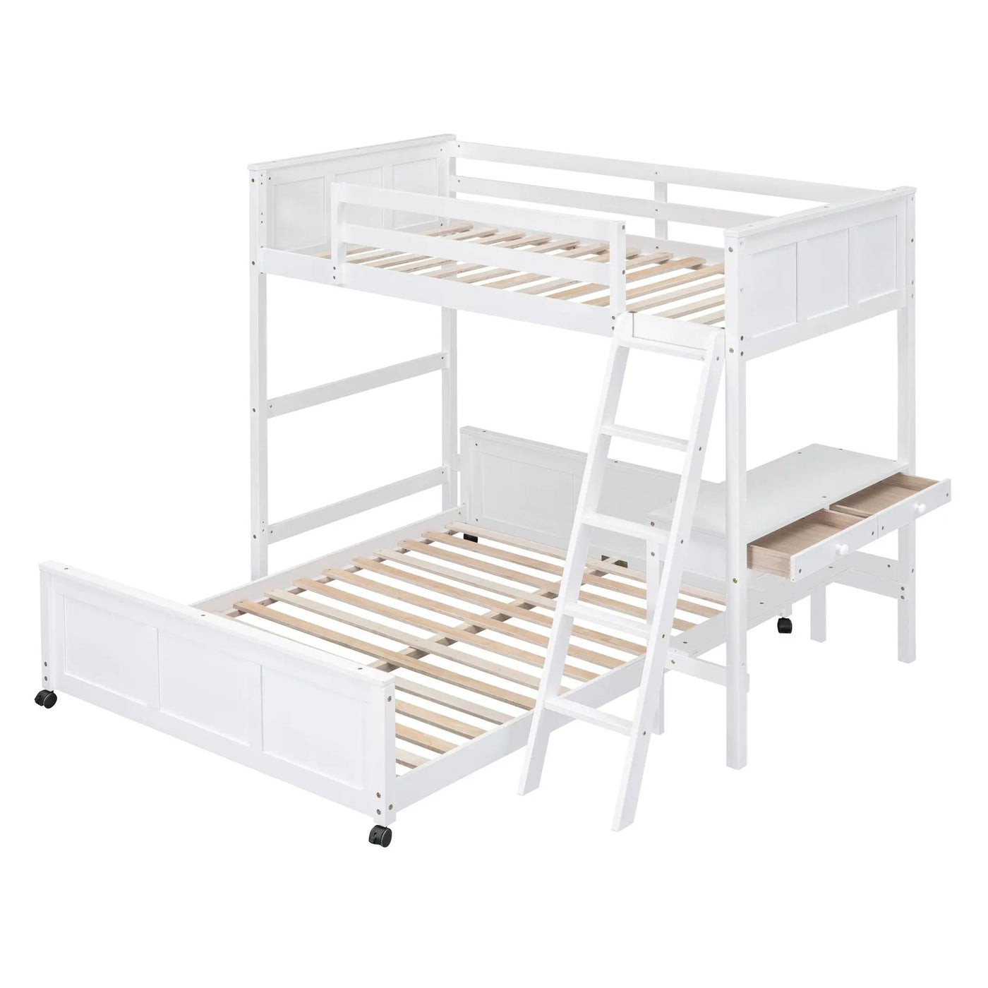 Full Over Full Bunk Bed With Desk by Unique Piece Furniture